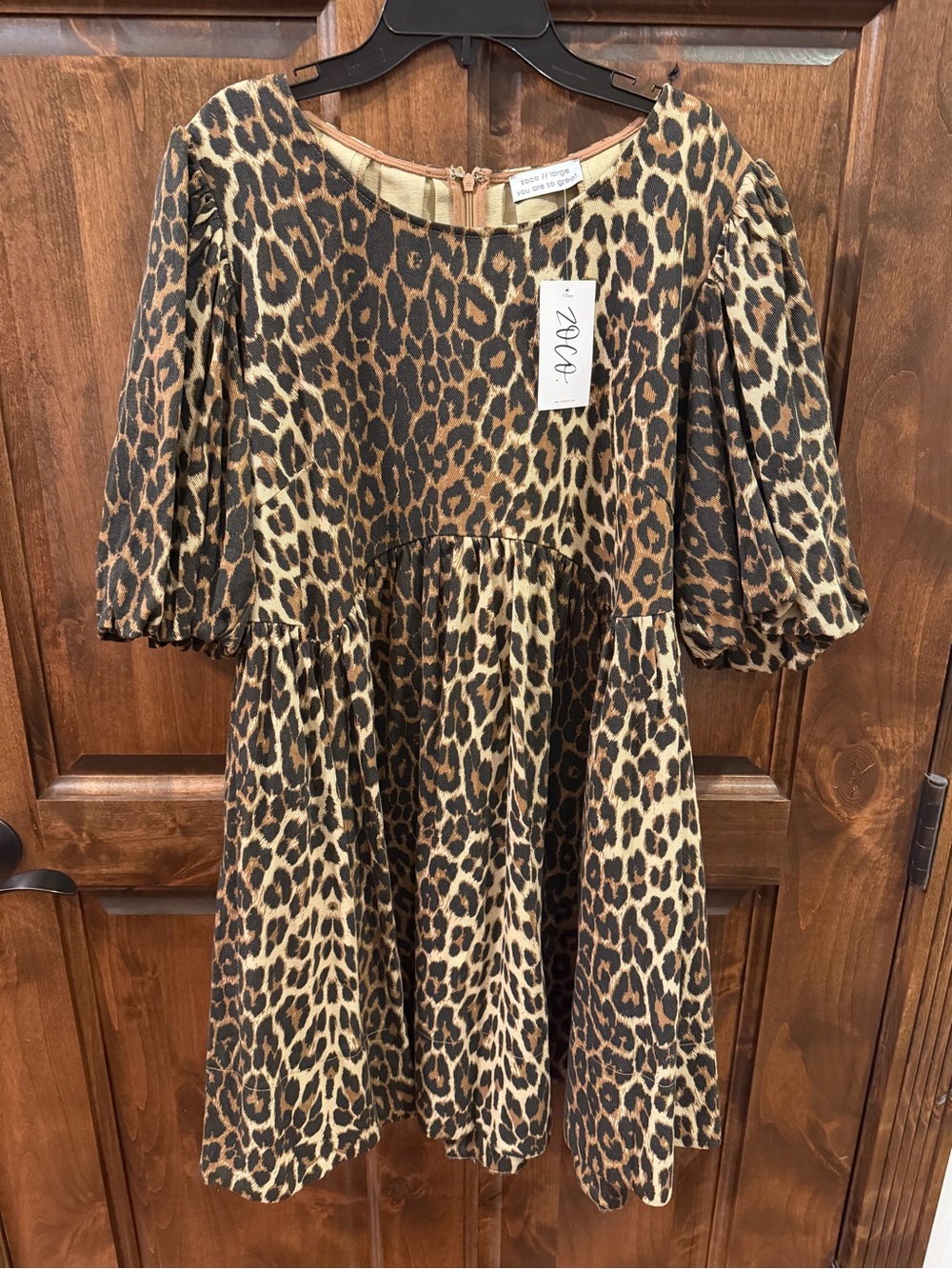 ZOCO Leopard Print Denim Dress